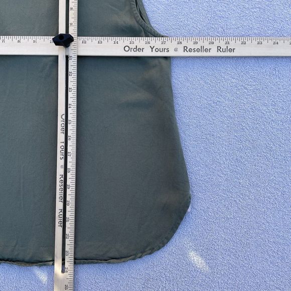 NANETTE LEPORE Blouse Women's Medium Green Sleeveless Short Tunic Top V-Neck - Picture 8 of 12